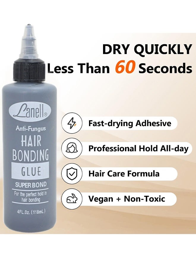 Lanell Anti-Fungus Hair Bonding Glue, Super Bond For The Perfect Hold In Hair, Bonding Hairpiece Wig Hair Extension Gel Anti Allergy, Strong Hold, Waterproof & Non-Damaging Formula, Easy Application With Precision Nozzle, 118ml - Image 5